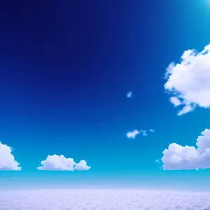 Vibrant Sunny Sky with Fluffy Clouds
