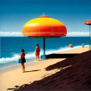 Tranquil Beach Paradise with Turquoise Waters and Sunny Sky