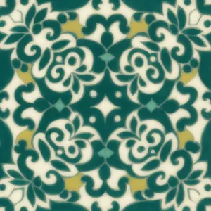 Floral vintage ornament swirl pattern on silk fabric