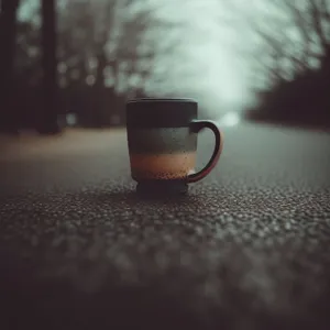 Steamy morning brew in coffee mug