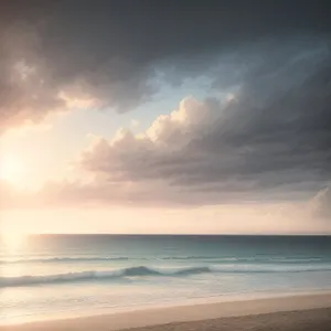 Sunset Waves on Tropical Beach