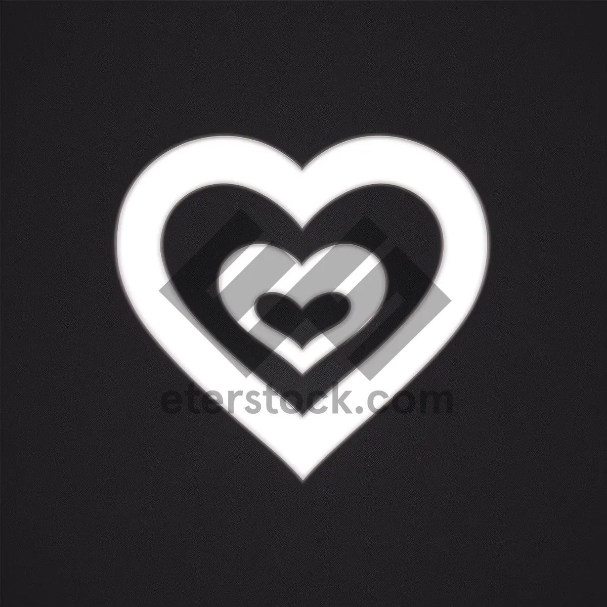 Picture of Symbolic Heart: Love in Black Graphic Icon.