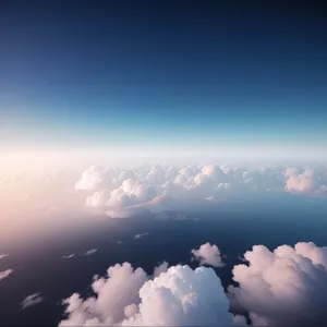 Vibrant Summer Sky with Fluffy Clouds