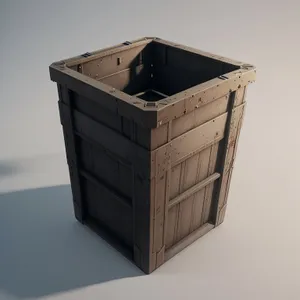 3D Rendered Crate Box Packaging Container