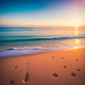 Golden Sunset Over Tropical Beach