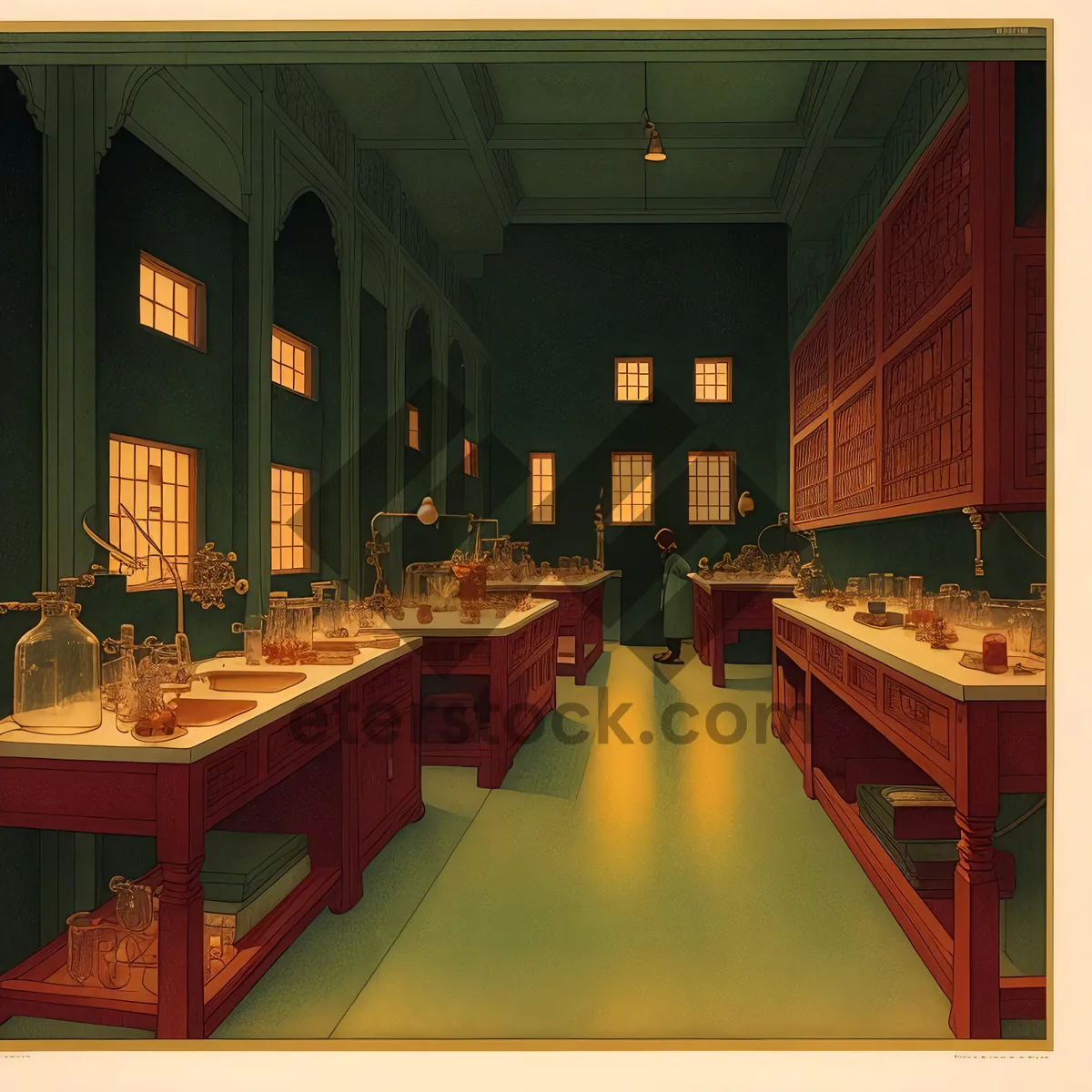 Picture of Modern Wood Dining Table in Contemporary Interior