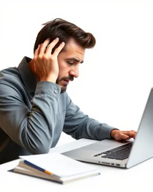 Smiling businesswoman working on laptop in office