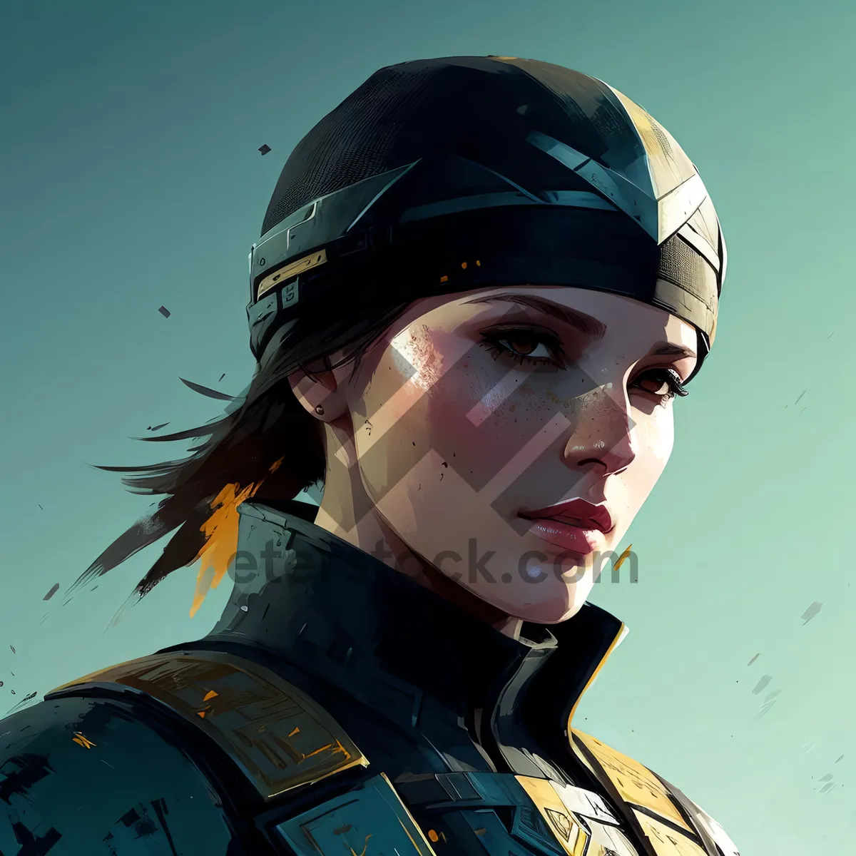 Picture of Male worker in aviator uniform with helmet and goggles