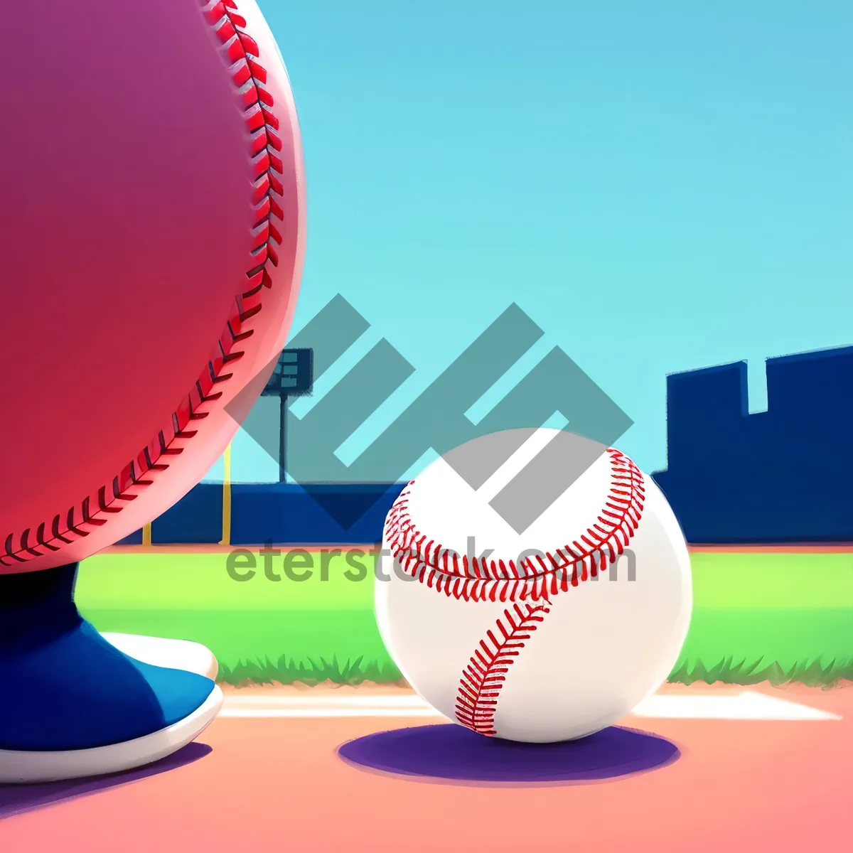 Picture of Sports Equipment Icon with Baseball, Golf Ball, and Shuttlecock
