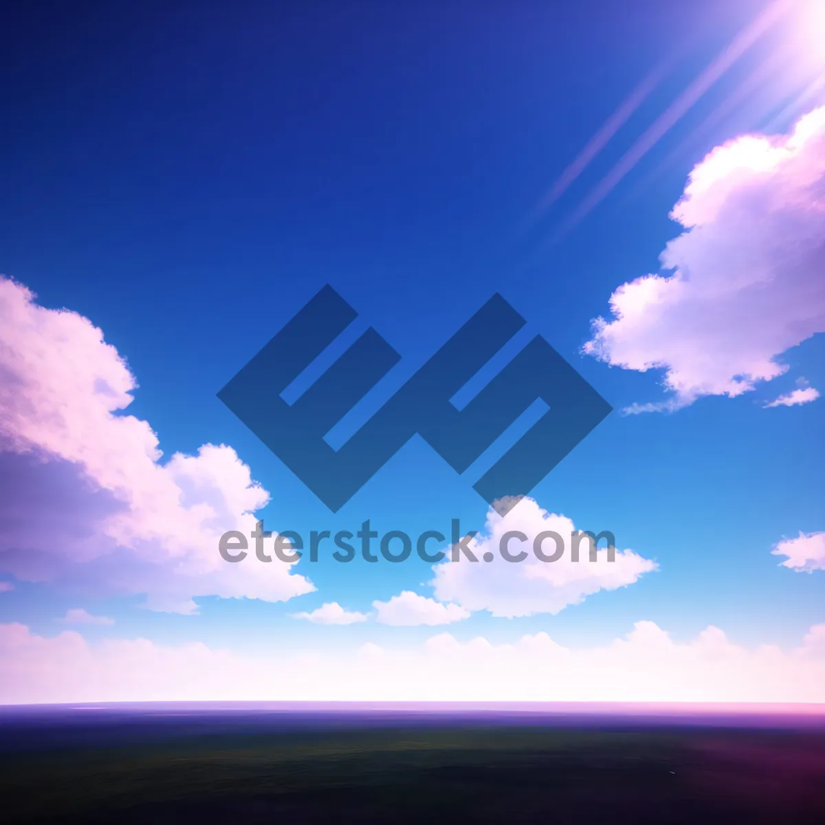 Picture of Azure Sky with Fluffy White Clouds