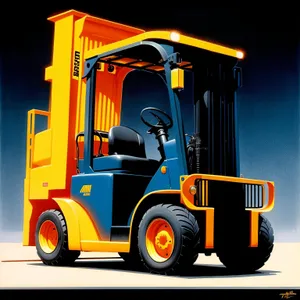 Yellow Forklift Truck: Heavy Industry Machinery for Efficient Cargo Transportation.