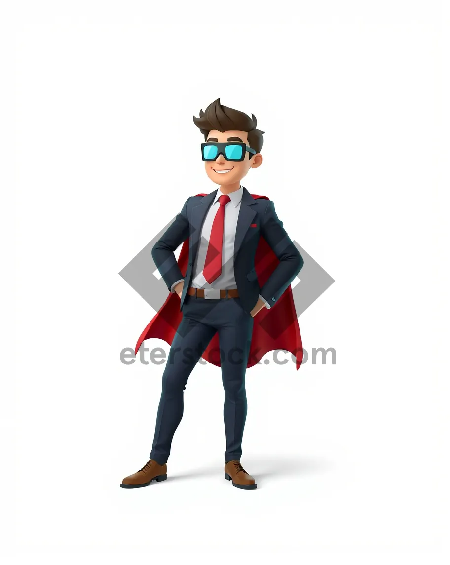 Picture of Cartoon silhouette of male figure in art style.