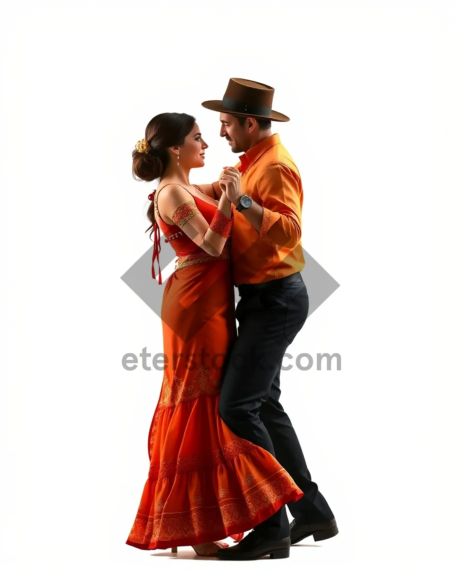 Picture of Attractive male dancer in silhouette with hat portrait.