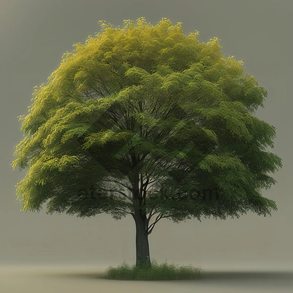 Picture of Tranquil Bonsai Landscape under Summer Sky