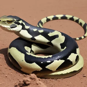 Dangerous Serpent Scales - Wild Python's Intense Gaze