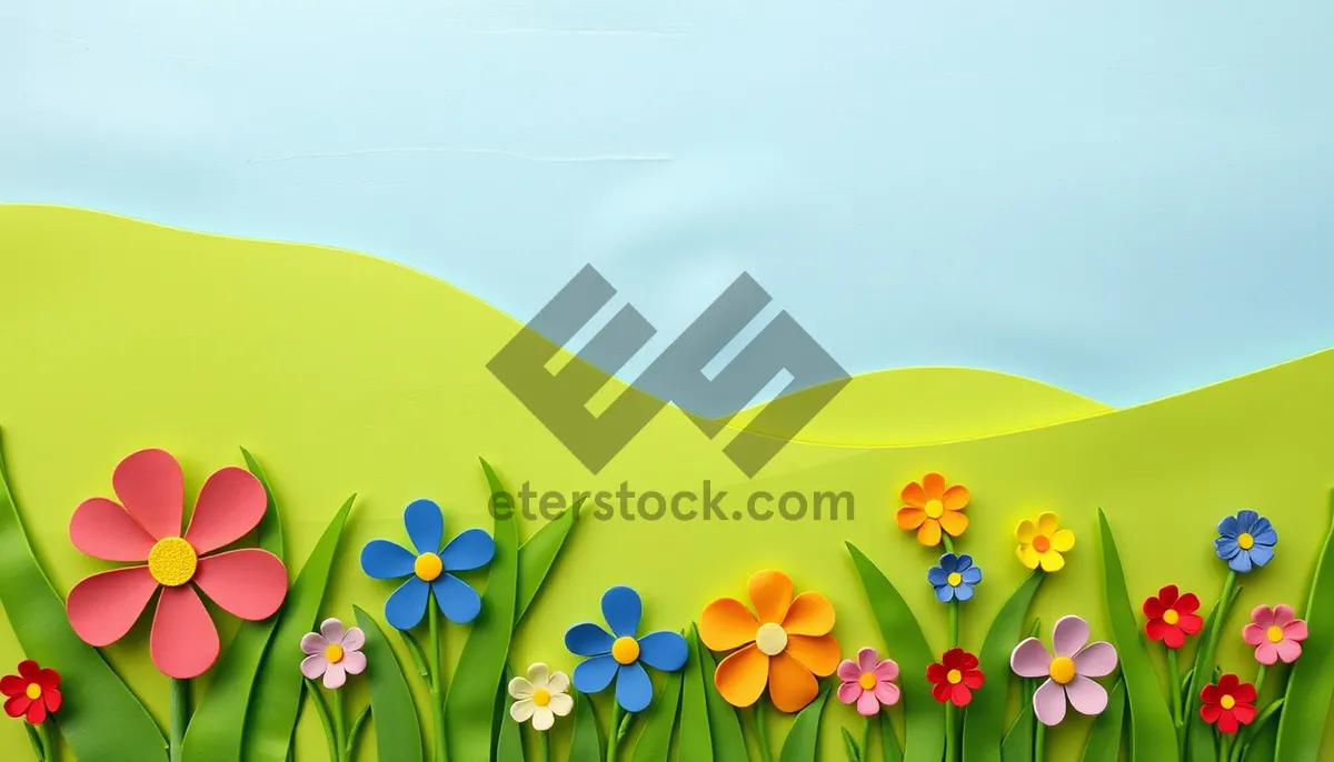 Picture of Colorful Cartoon Tulip Flower Design for Spring Art
