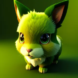 Fluffy Feline Kitty Portrait with Cute Ears