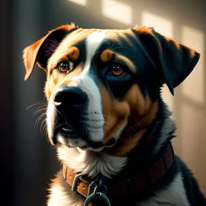 Adorable Swiss Mountain Dog Puppy Sitting Gracefully.