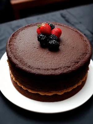 Delectable Berry Chocolate Cake with Chocolate Sauce