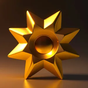 Golden Star Symbol Icon Design - Shiny Heraldry Element