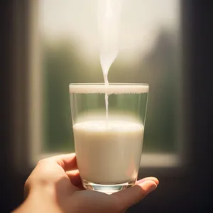 Refreshing Milk and Wine Eggnog in Glass Cup