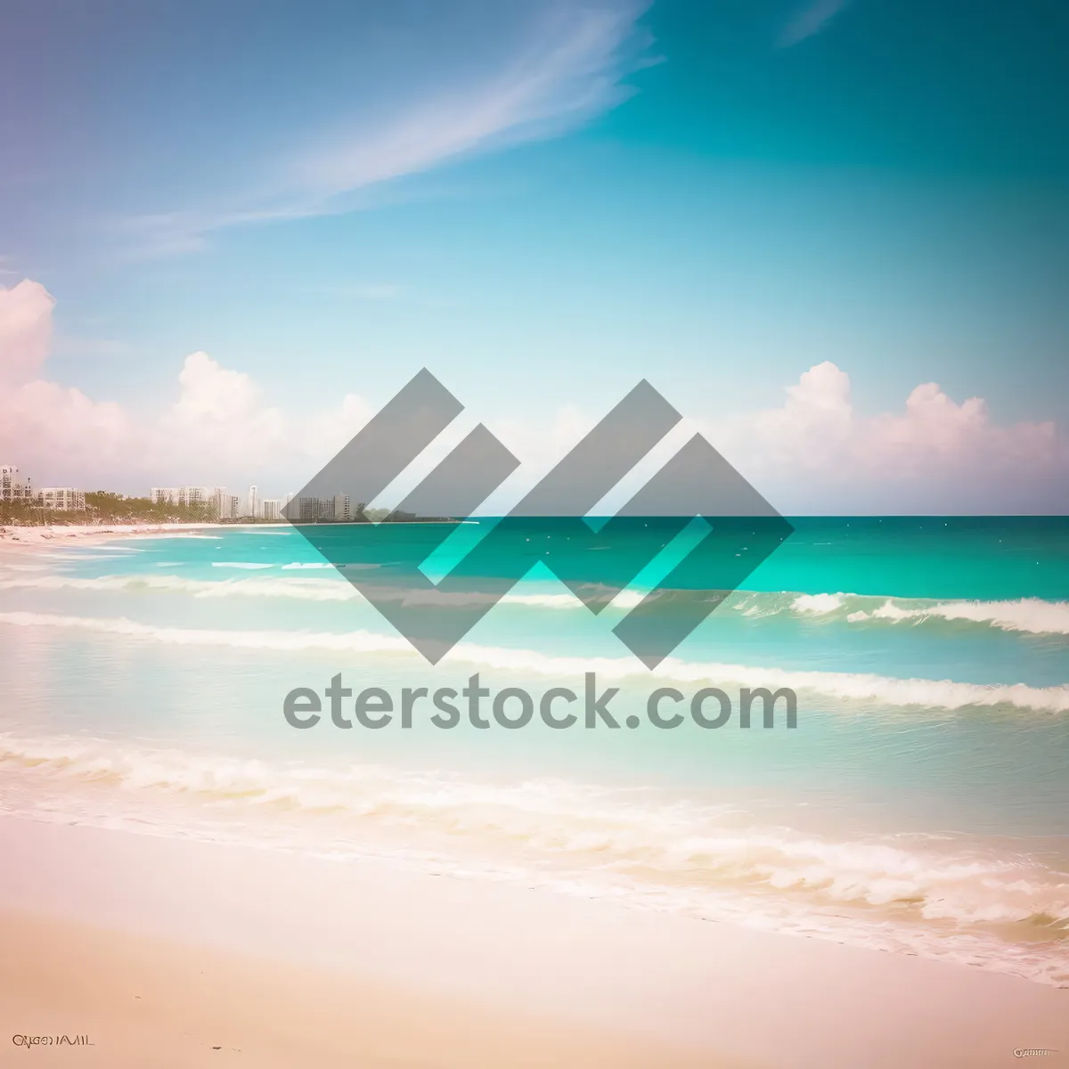 Picture of Beach Waves on a Tropical Paradise