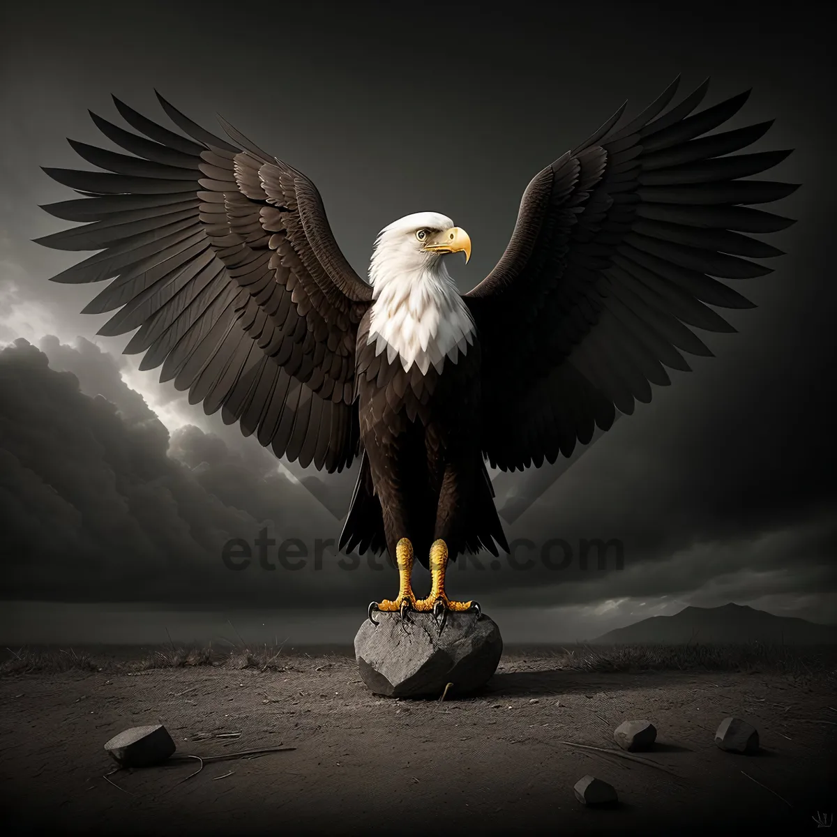Picture of Bald Eagle Soaring with Majestic Wings