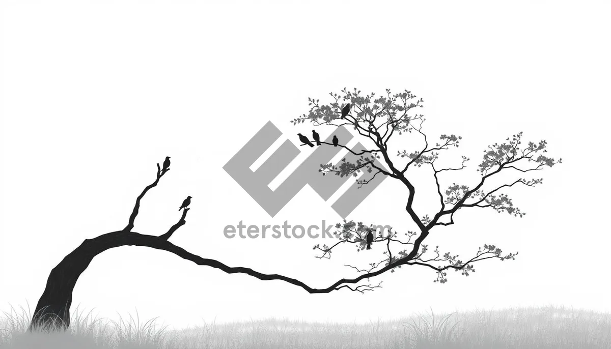 Picture of Spring Tree Silhouette in Sky Season Design