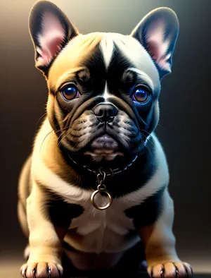 Adorable Bulldog Puppy with Wrinkled Terrier Features