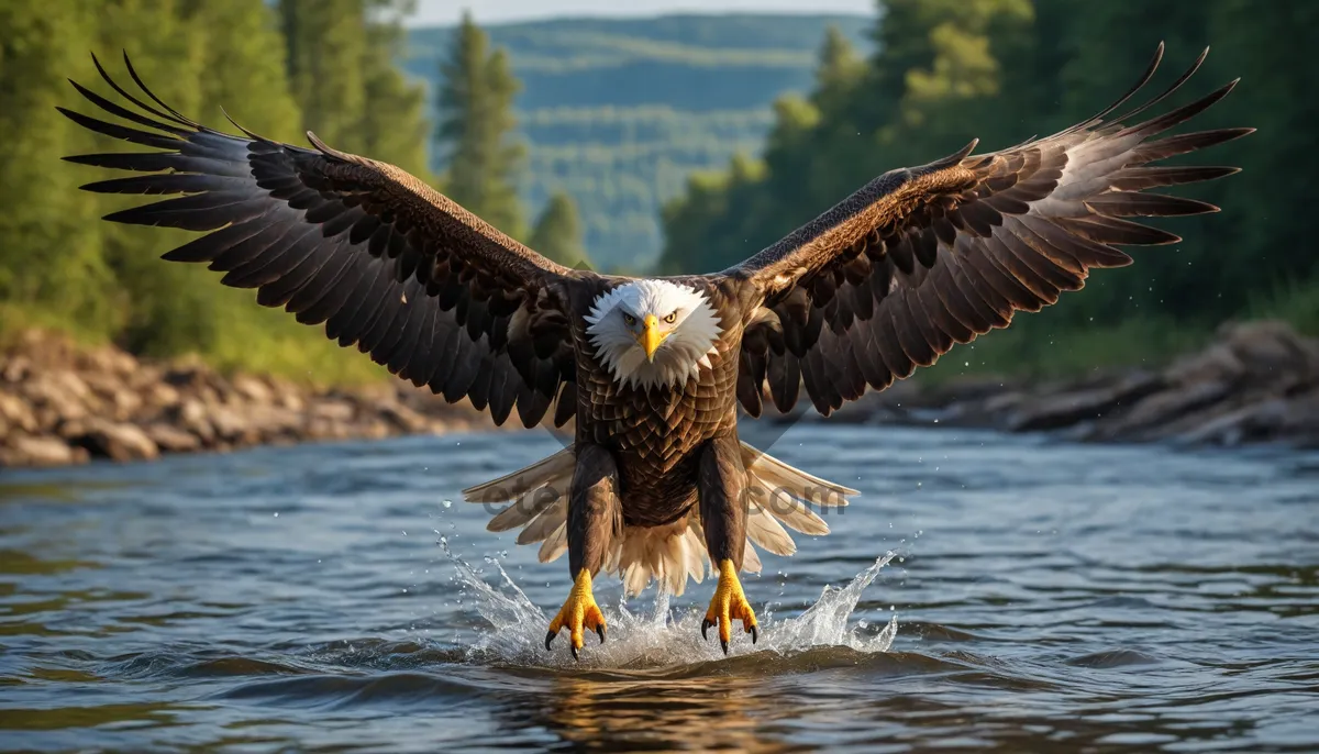 Picture of Majestic bald eagle soaring in the sky