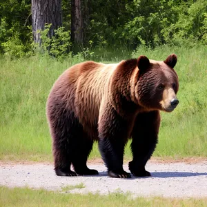 Endangered Brown Bear on Safari: Wild Mammal in Fur.