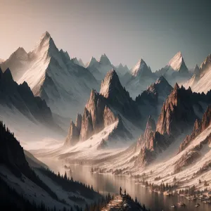 Snow-capped peaks in an Alpine wonderland.