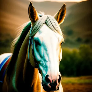 Majestic Stallion Galloping in Meadow