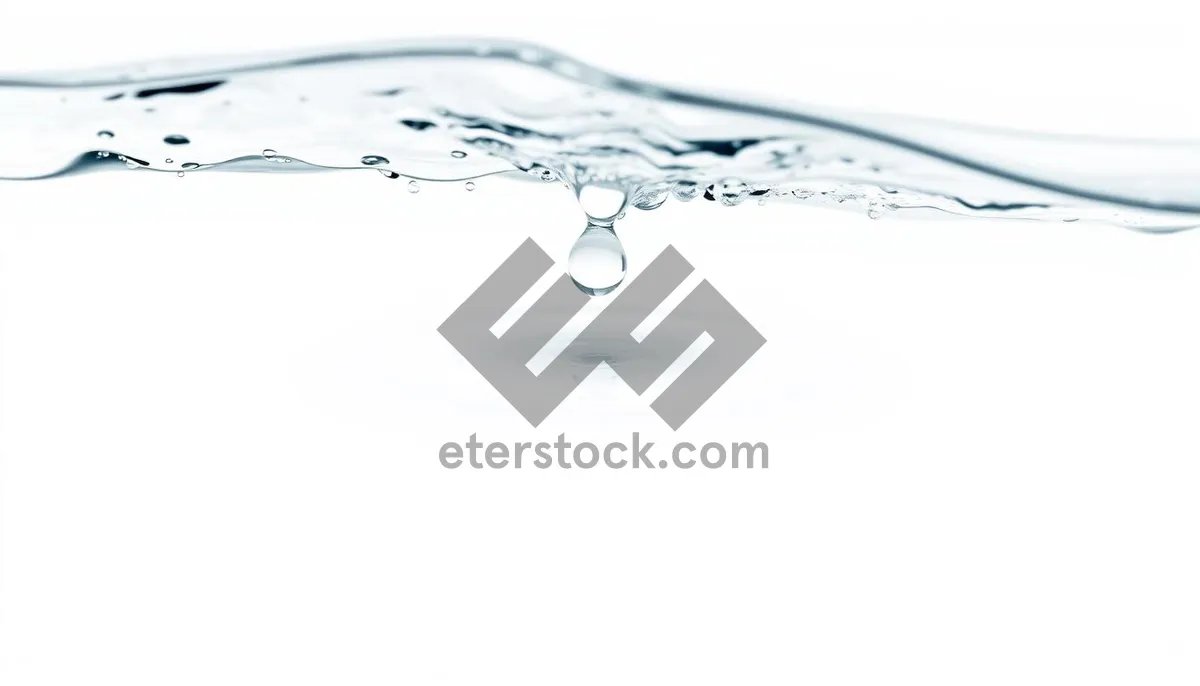 Picture of Clean Water Splash with Floating Bubbles.