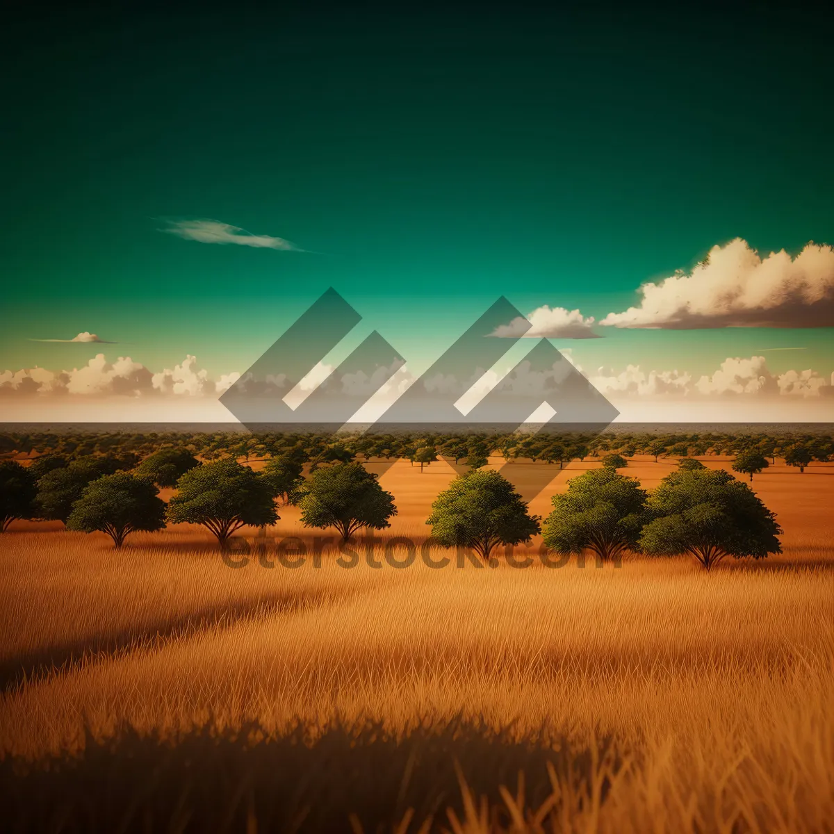 Picture of Vibrant Sunset Over Rural Landscape