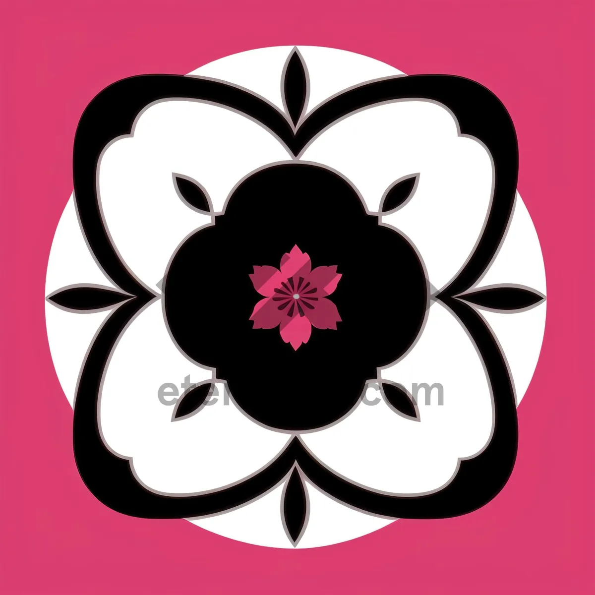 Picture of Floral Artistic Lotus Design with Decorative Elements.