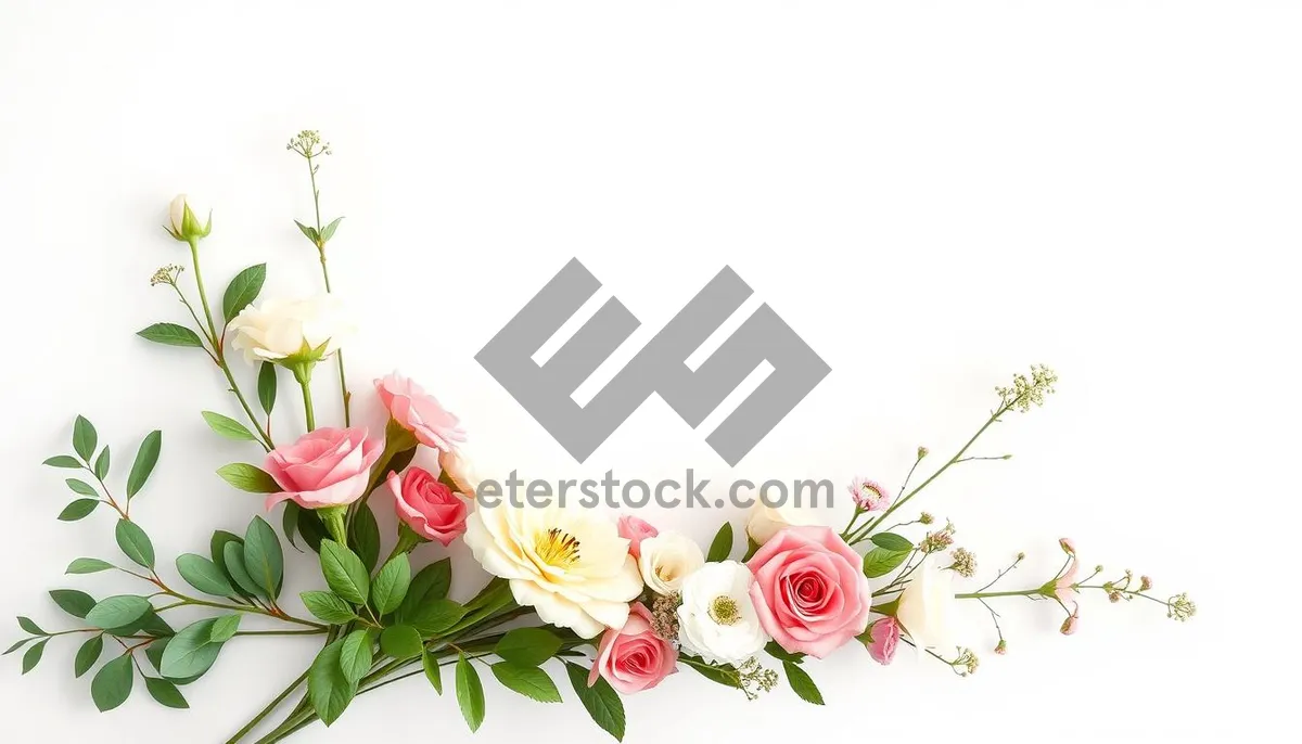 Picture of Floral Silhouette Design Element with Pink Flowers