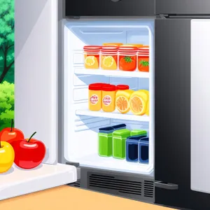 Modern 3D Refrigerator in Stylish Home