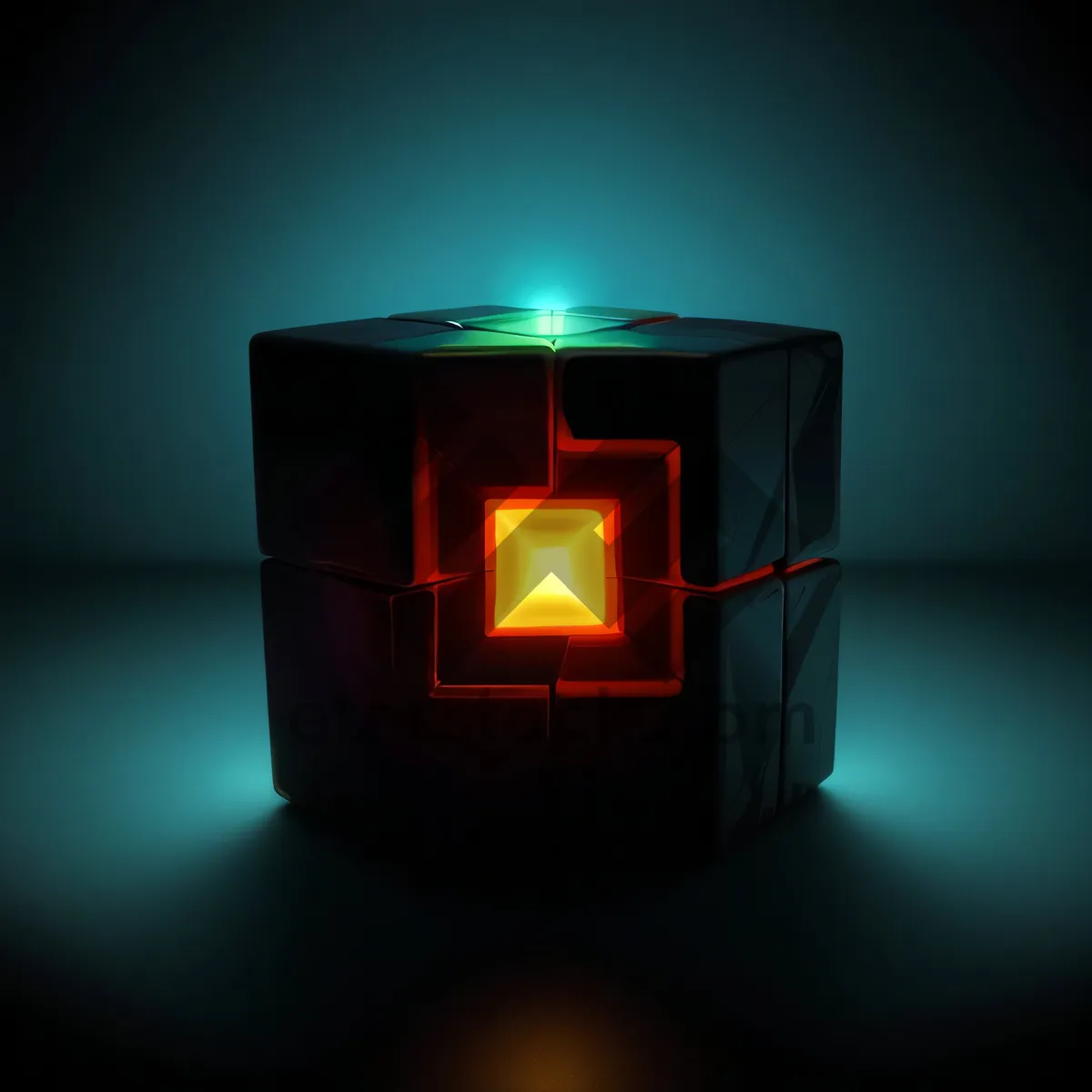 Picture of Glossy black 3D glass circle light symbol icon