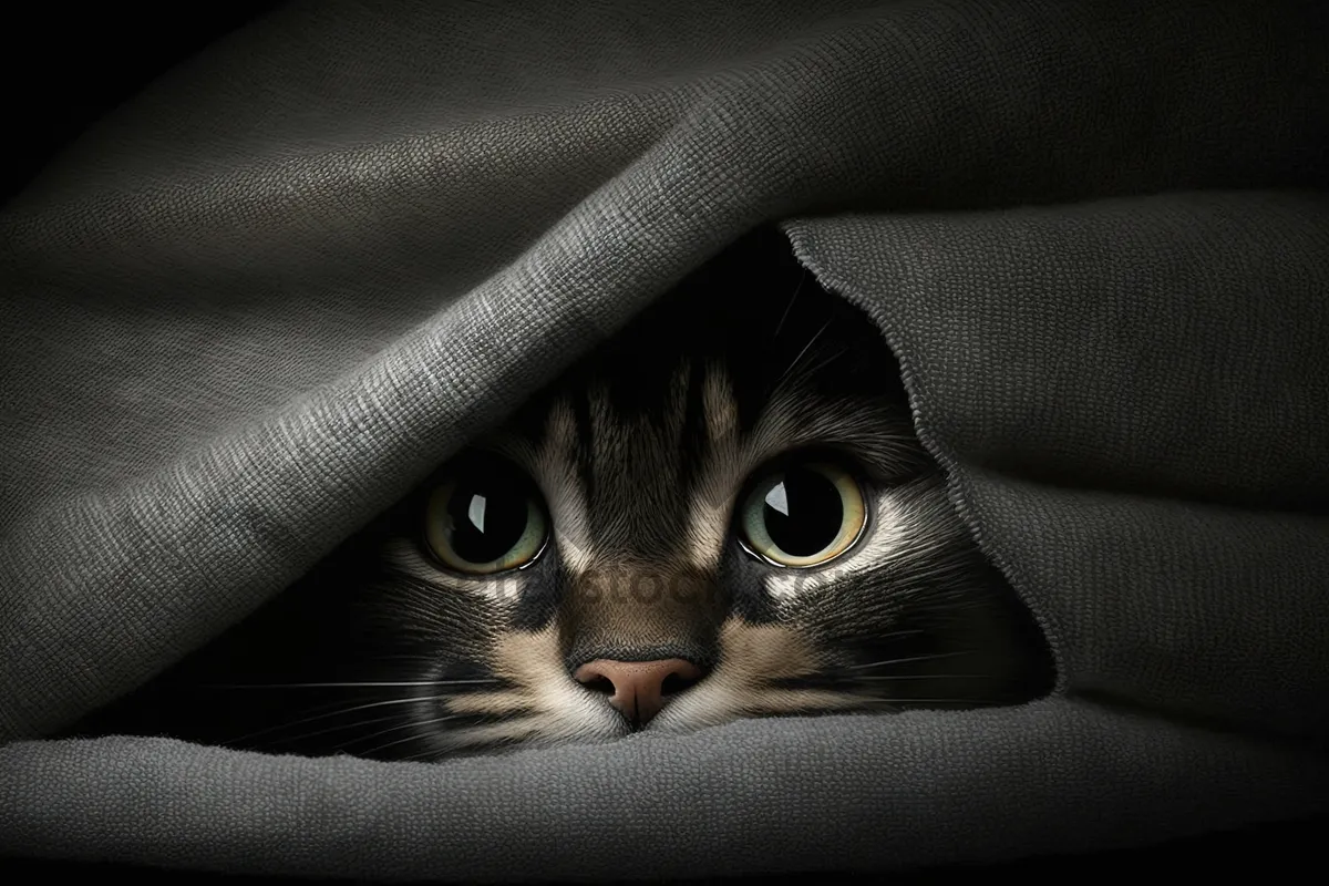 Picture of Cute gray tabby cat in a car seat