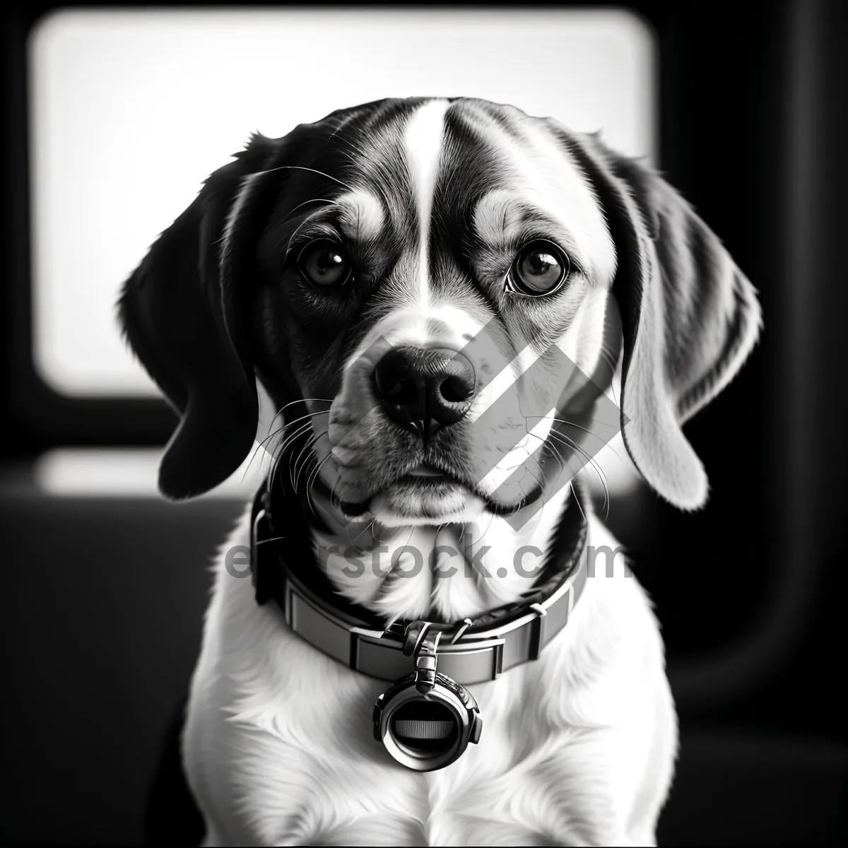 Picture of Adorable Boxer Puppy with Collar - Studio Portrait