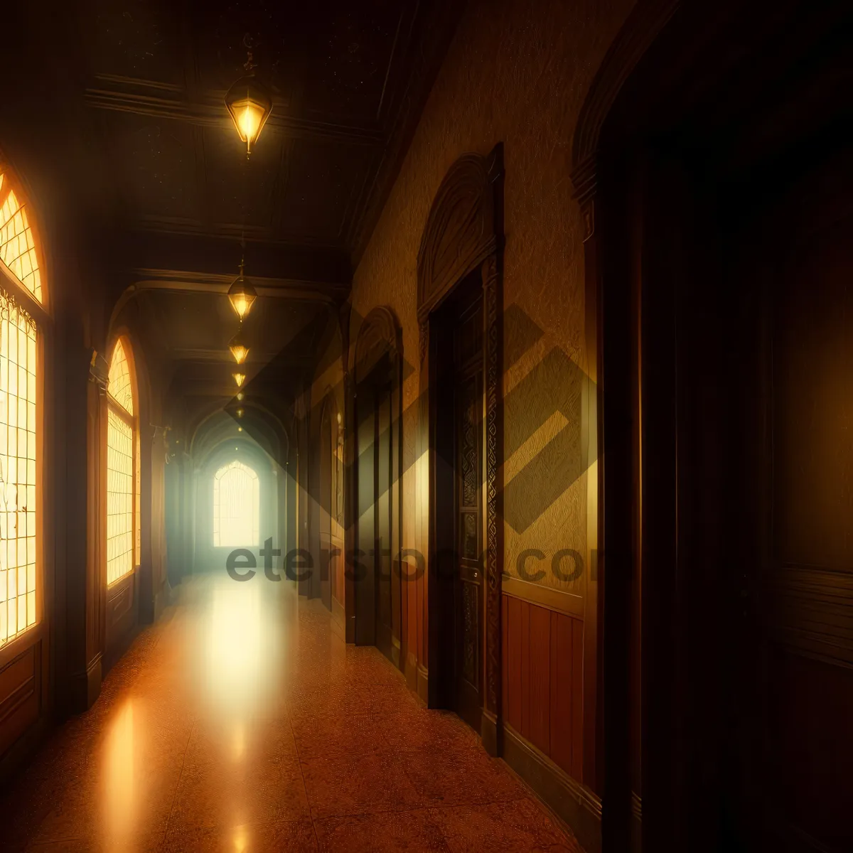 Picture of Enchanting Hallway in Historic Church's Basement