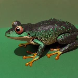 Vibrant Orange Eyed Tree Frog - Exotic Wildlife Fauna