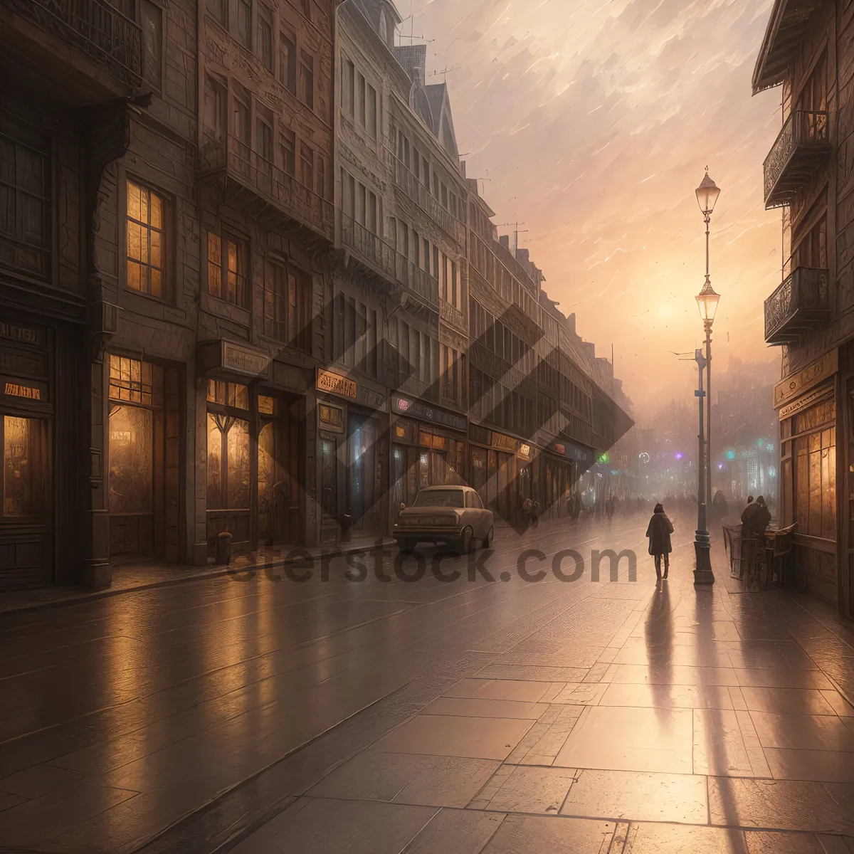 Picture of Cityscape Night View: Historic River Bridge