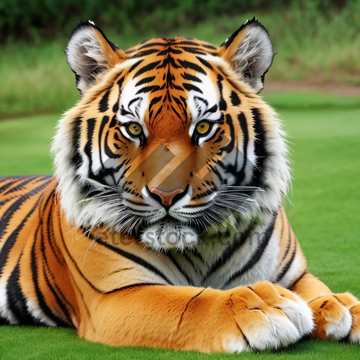 Picture of Fierce Striped Jungle Tiger Cat in Safari