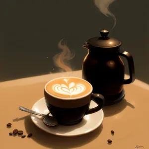 Coffee Cup and Saucer on Table