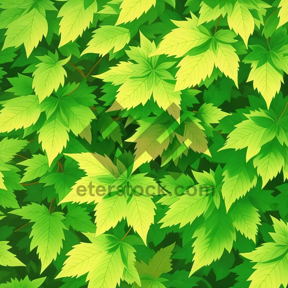 Picture of Vibrant Maple Leaf in Lush Forest
