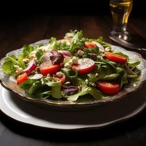 Fresh and Healthy Vegetable Salad with Cheese