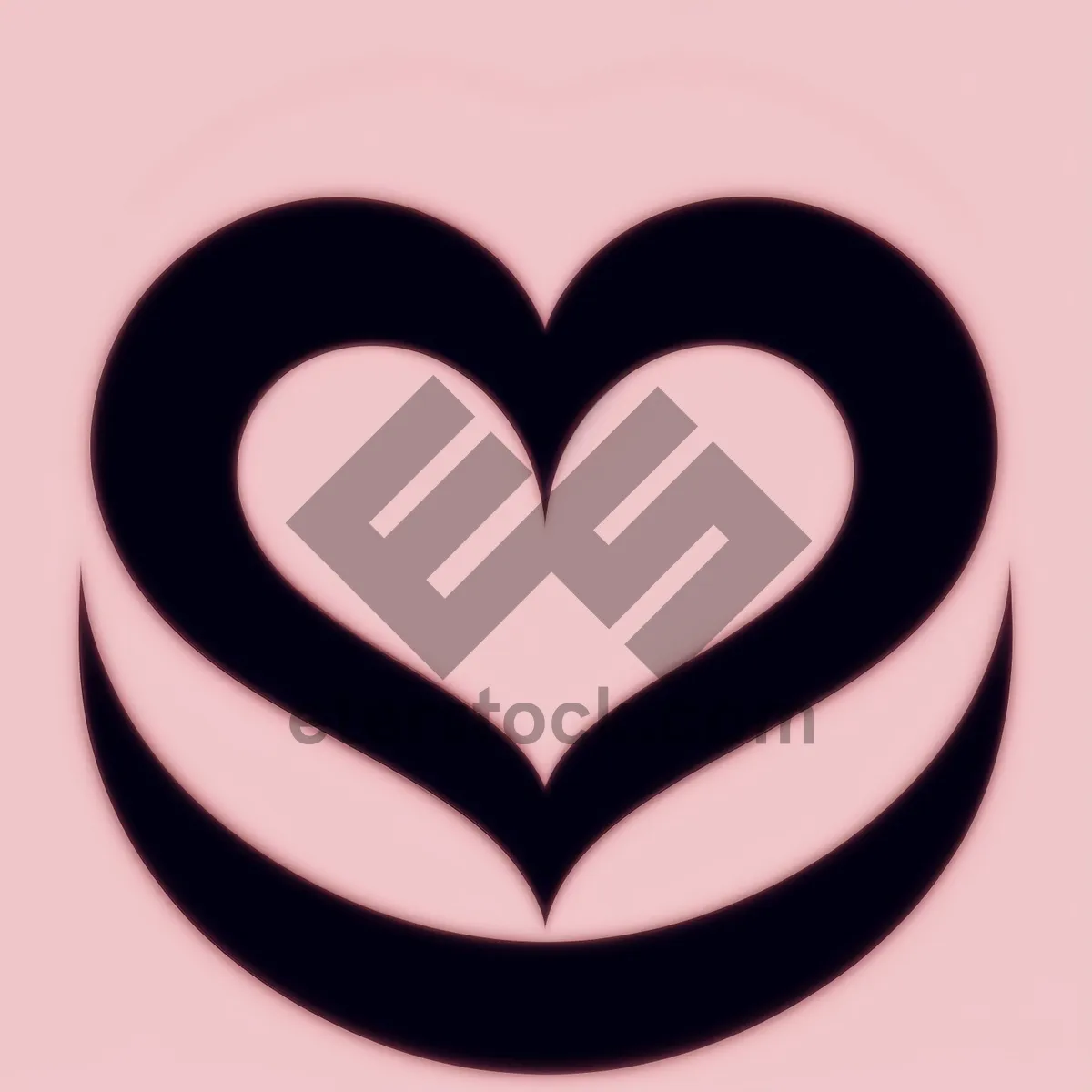 Picture of Black Stencil Art Icon with Heart Symbol