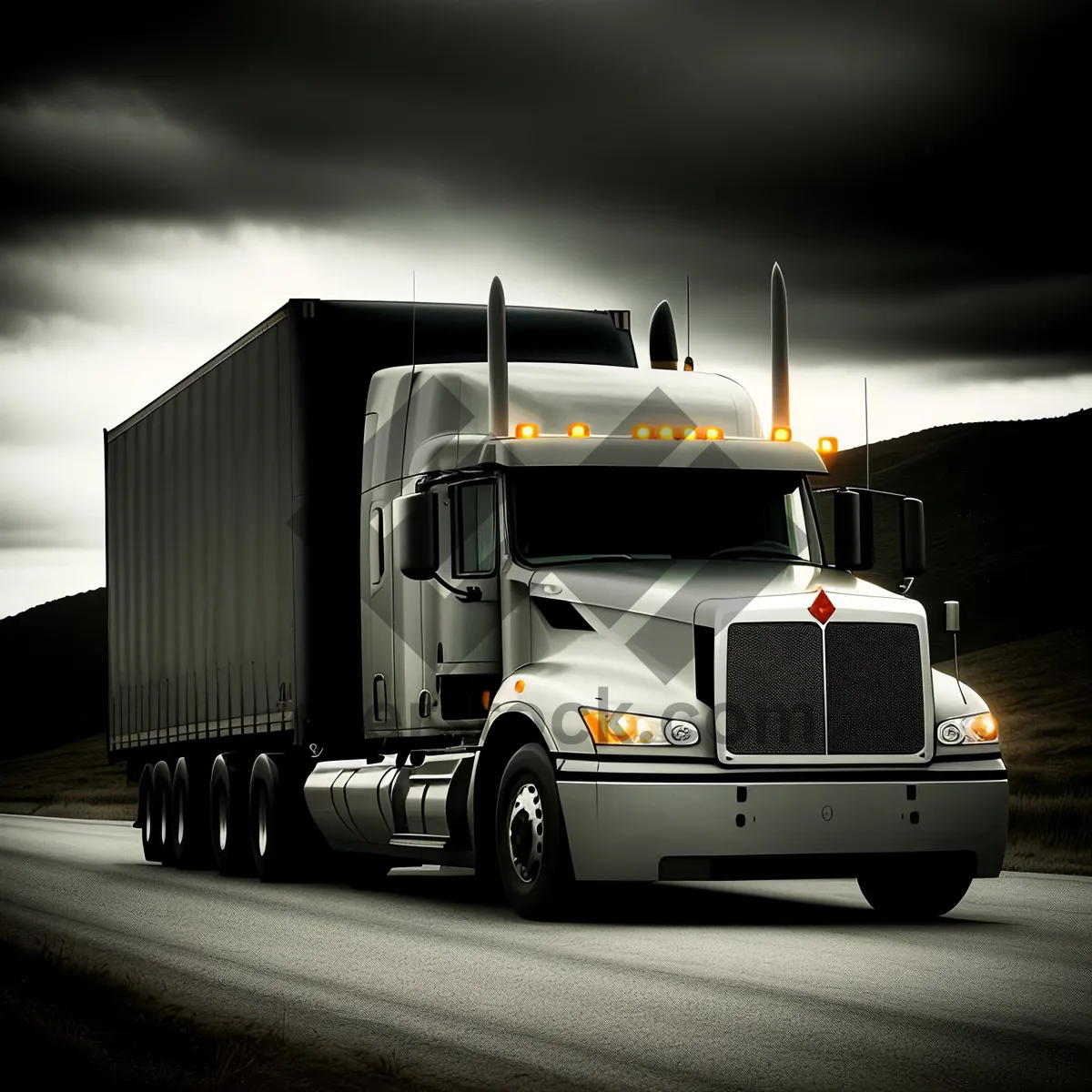 Picture of Industrial Cargo Truck on Road: Efficient Freight Transportation